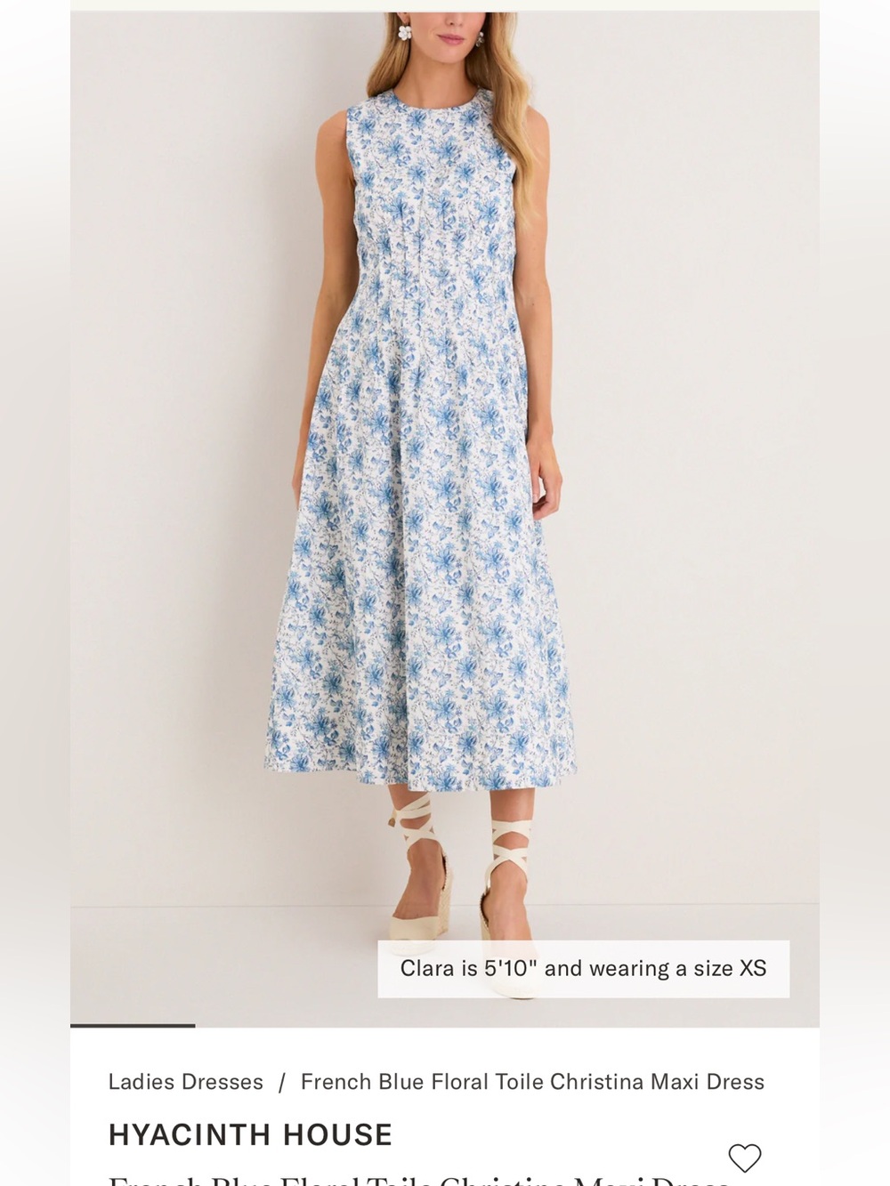 Hyacinth House Blue Floral Sleeveless Maxi Dress from Tuckernuck